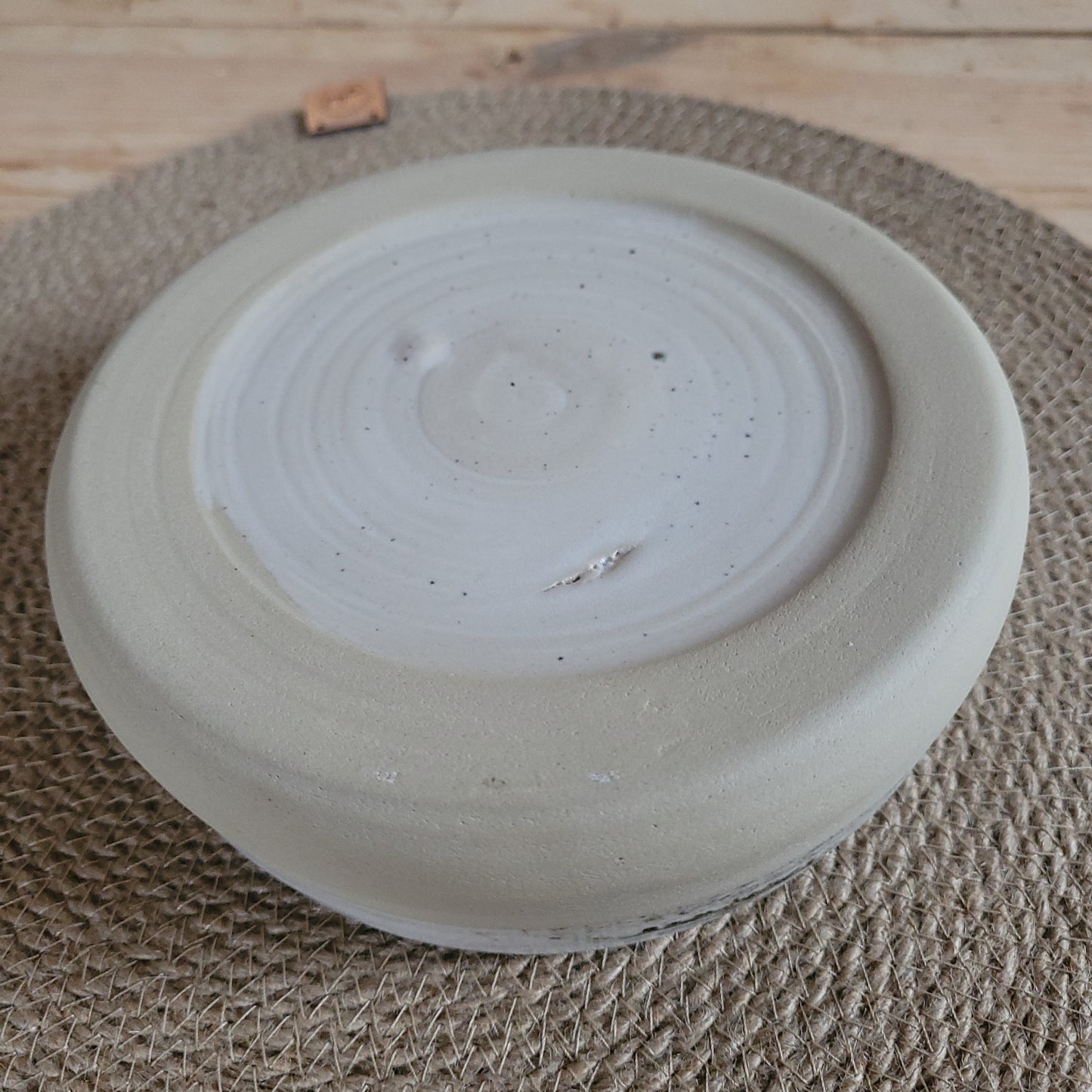 White slow feeder bowl with imperfection. (Medium size)