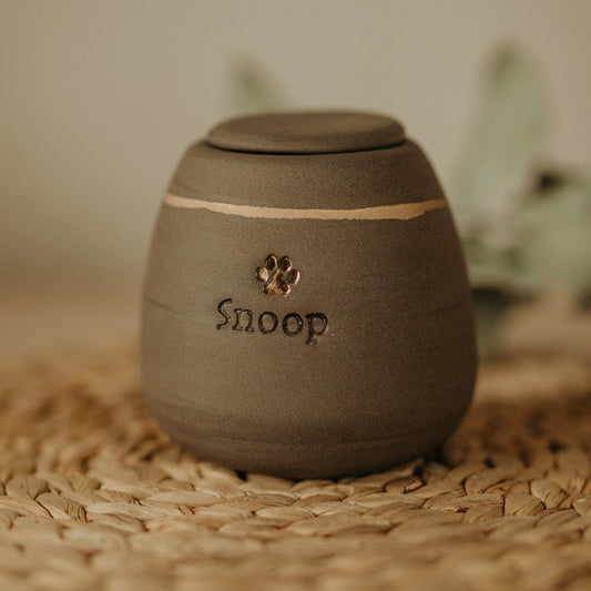 Custom ceramic cat urn for ashes