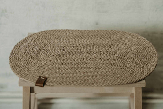 Natural jute mat for pet bowls