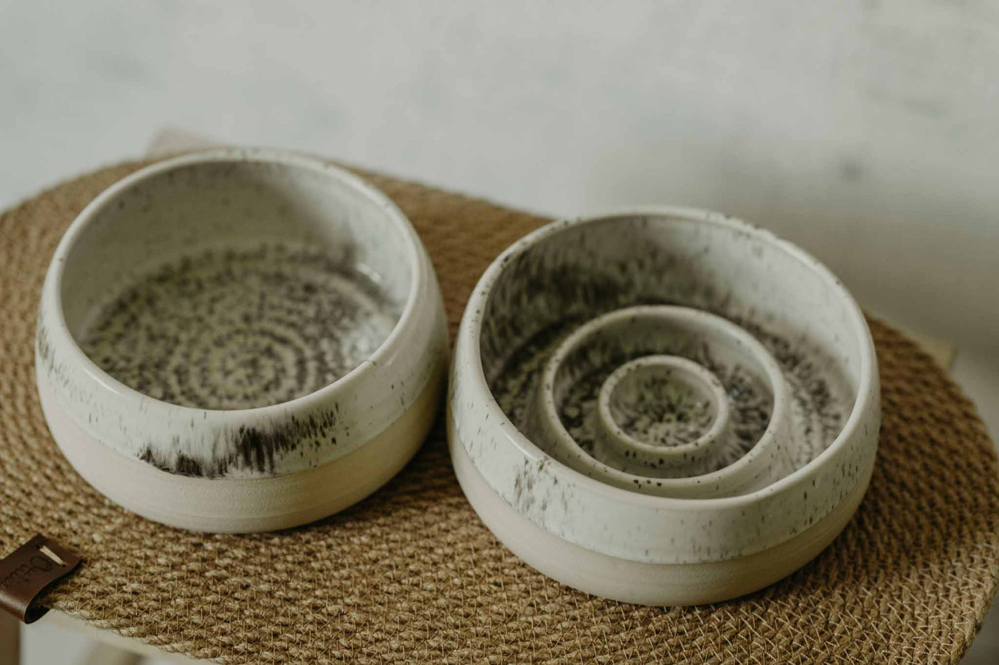 Two toned bowl set + jute bowl mat