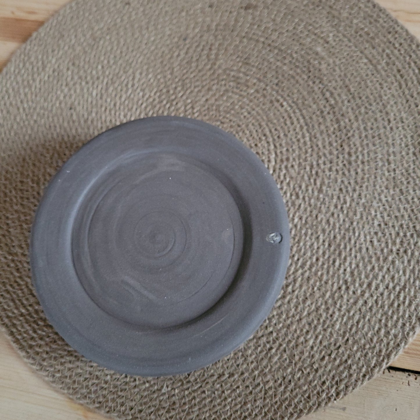 Gray dog bowl with small imperfection. (Medium size)