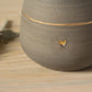 Artisan-Crafted Personalized Dog Urn | Gray Stoneware with Gold Paw Print | Customizable with Pet's Name | Size Large (1000 ml)
