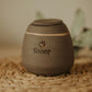 Customized ceramic pet urn - gray with gold accent - medium size (800 ml) - sentimental keepsake.