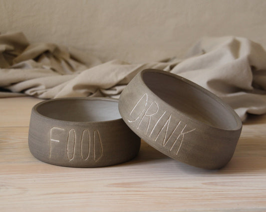Dog food and water bowls set
