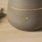 Handmade Gray Stoneware Dog Urn with Gold Heart or Paw Stamp - Customized with Dog's Name | Sizes S, M, L