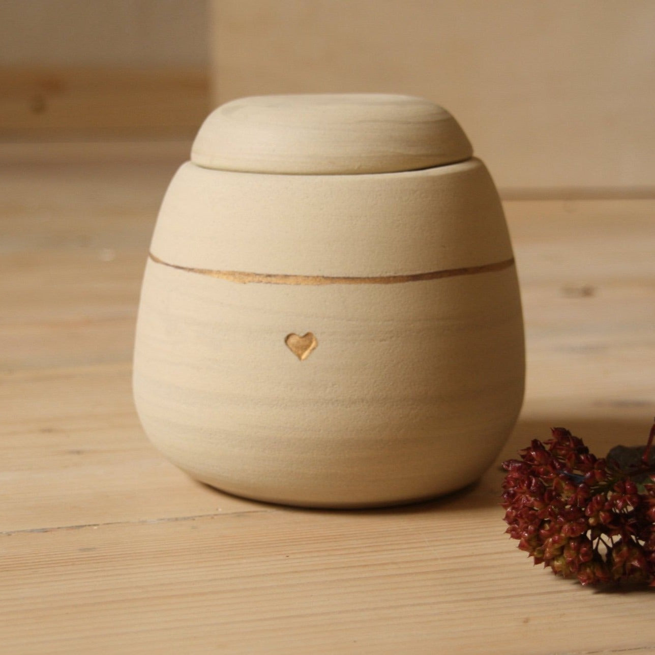 Handmade ceramic pet urn