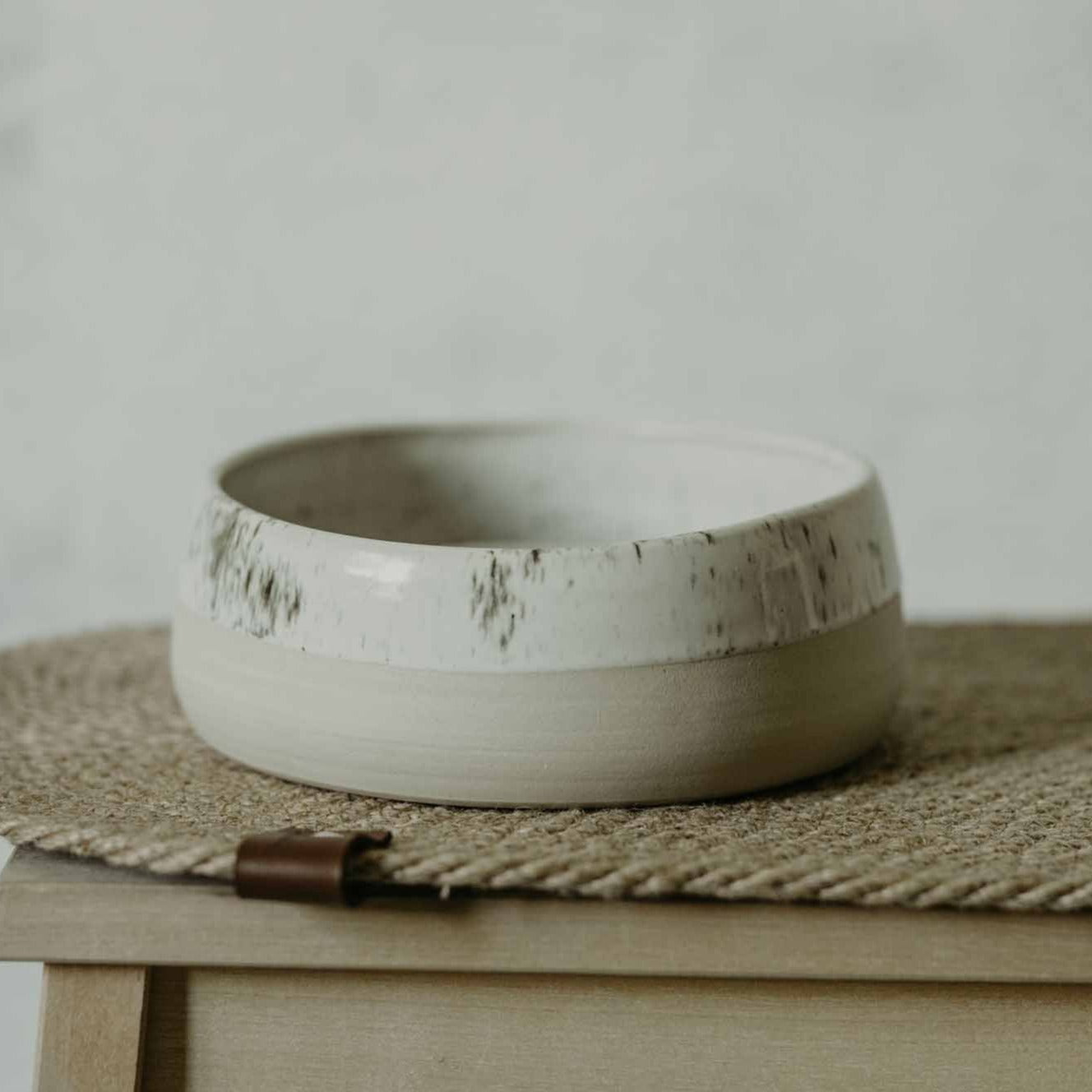 Dog bowl with speckled design