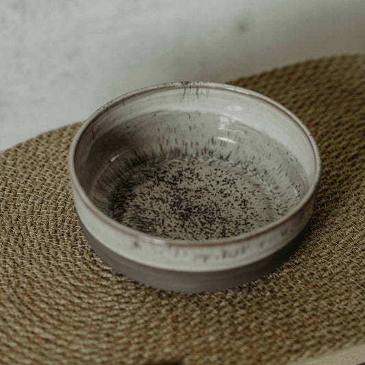 Speckled two-tone pet bowl